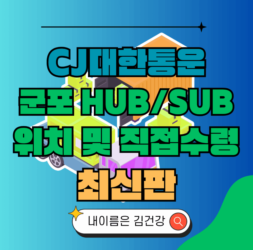 CJ대한통운 군포 허브 서브 터미널 위치 및 상품 수령 방법 최신판