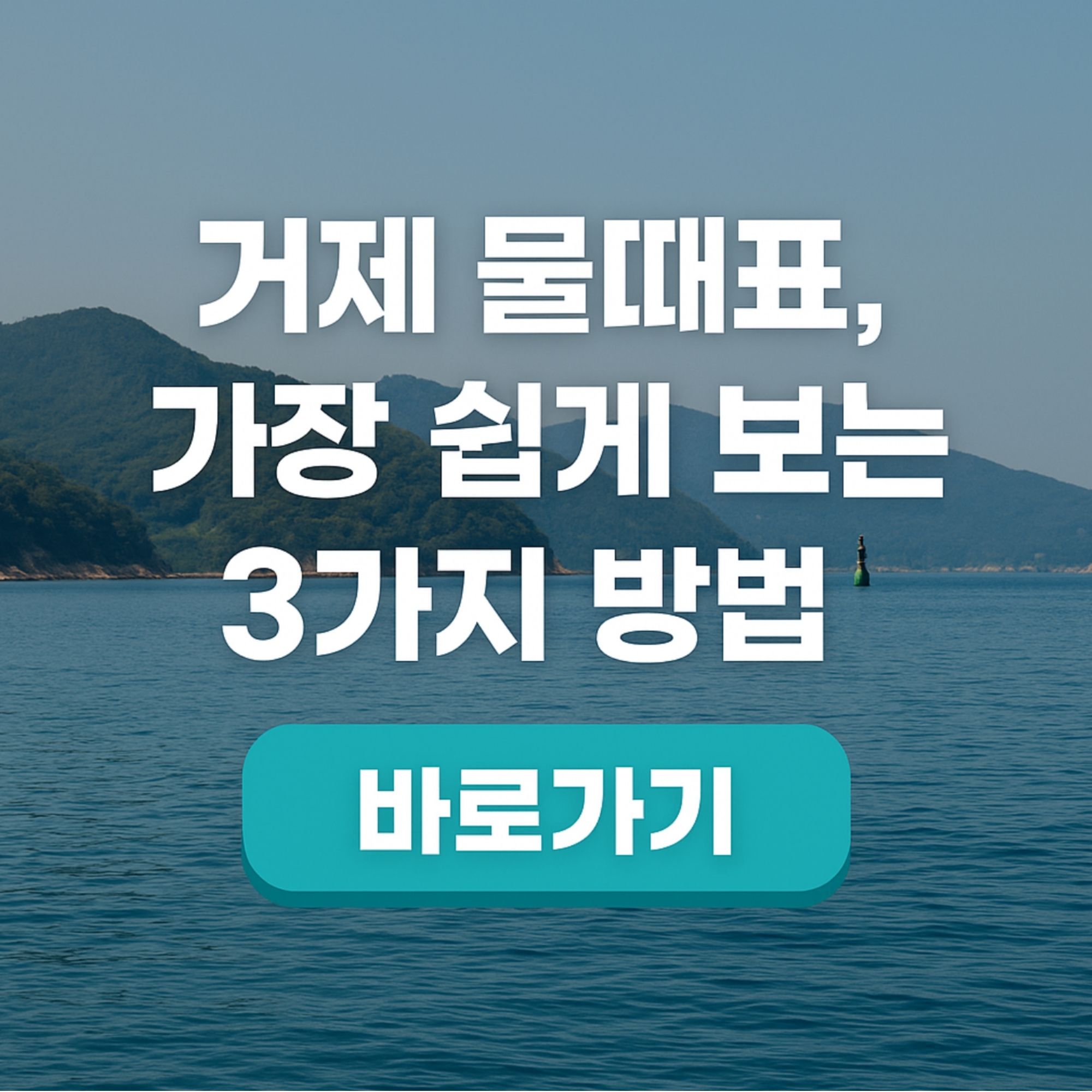 거제 물때표 가장 쉽게 보는 3가지 방법