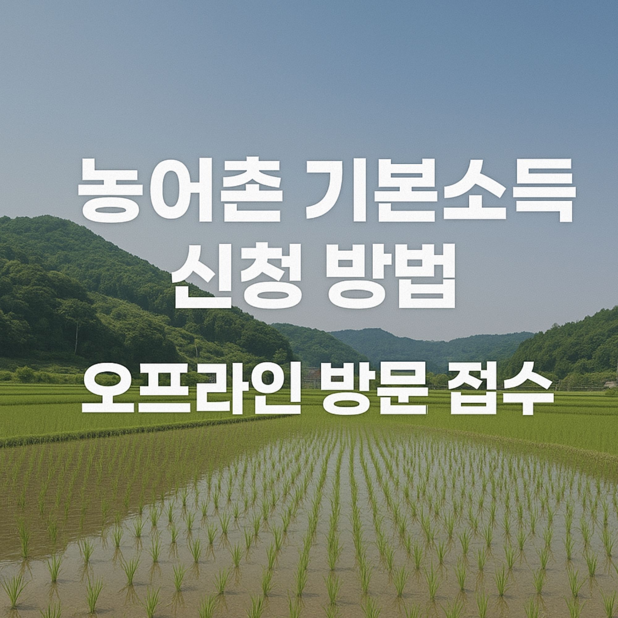 농어촌 기본소득 신청 방법 오프라인 방문 접수