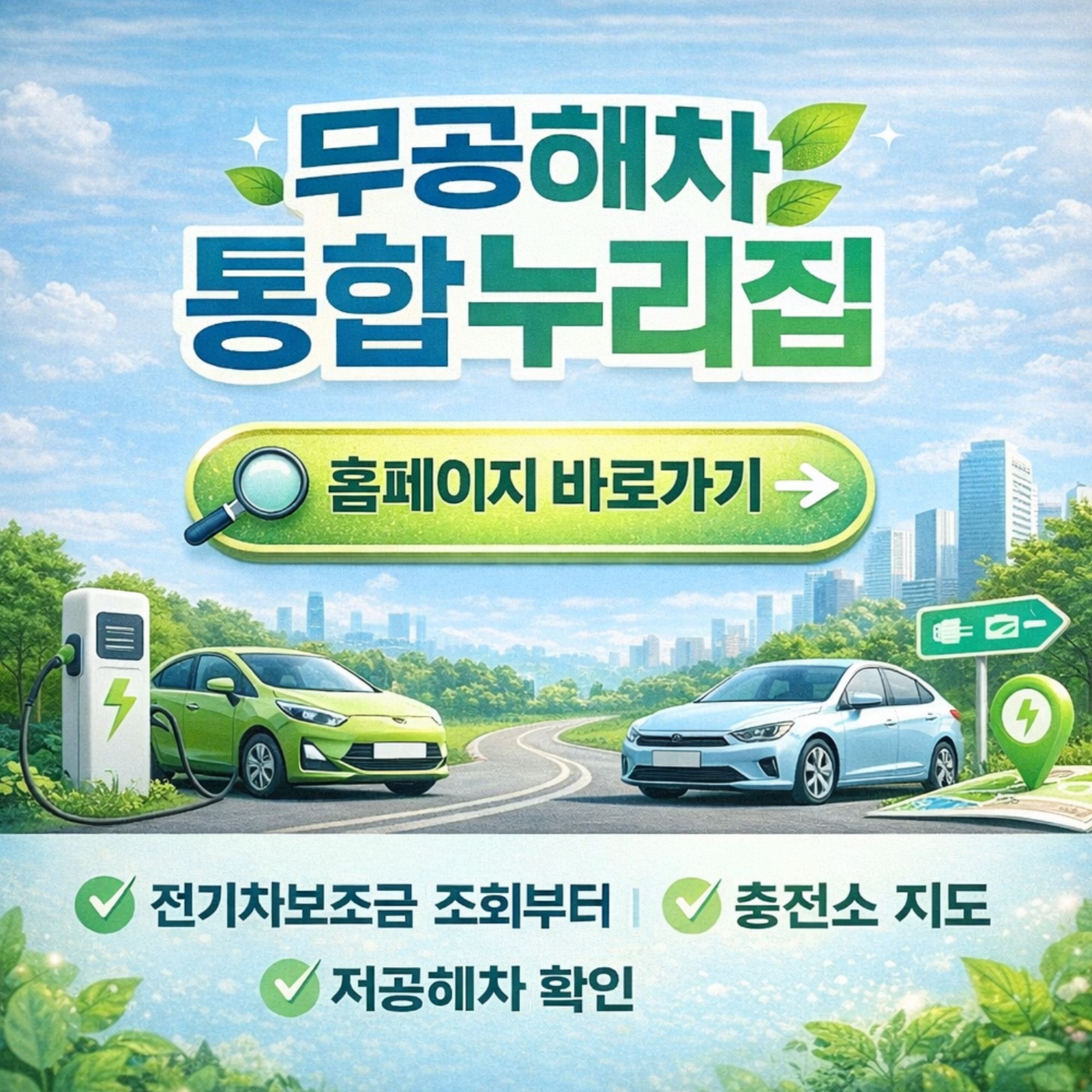 무공해차 통합누리집 홈페이지 바로가기 전기차보조금 조회, 충전소 지도, 저공해차 확인