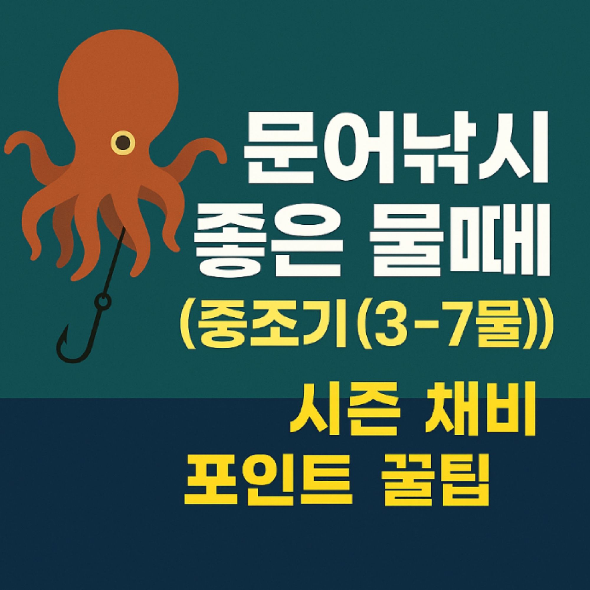 문어낚시 좋은 물때 중조기(3~7물) 시즌, 채비, 포인트, 꿀팁
