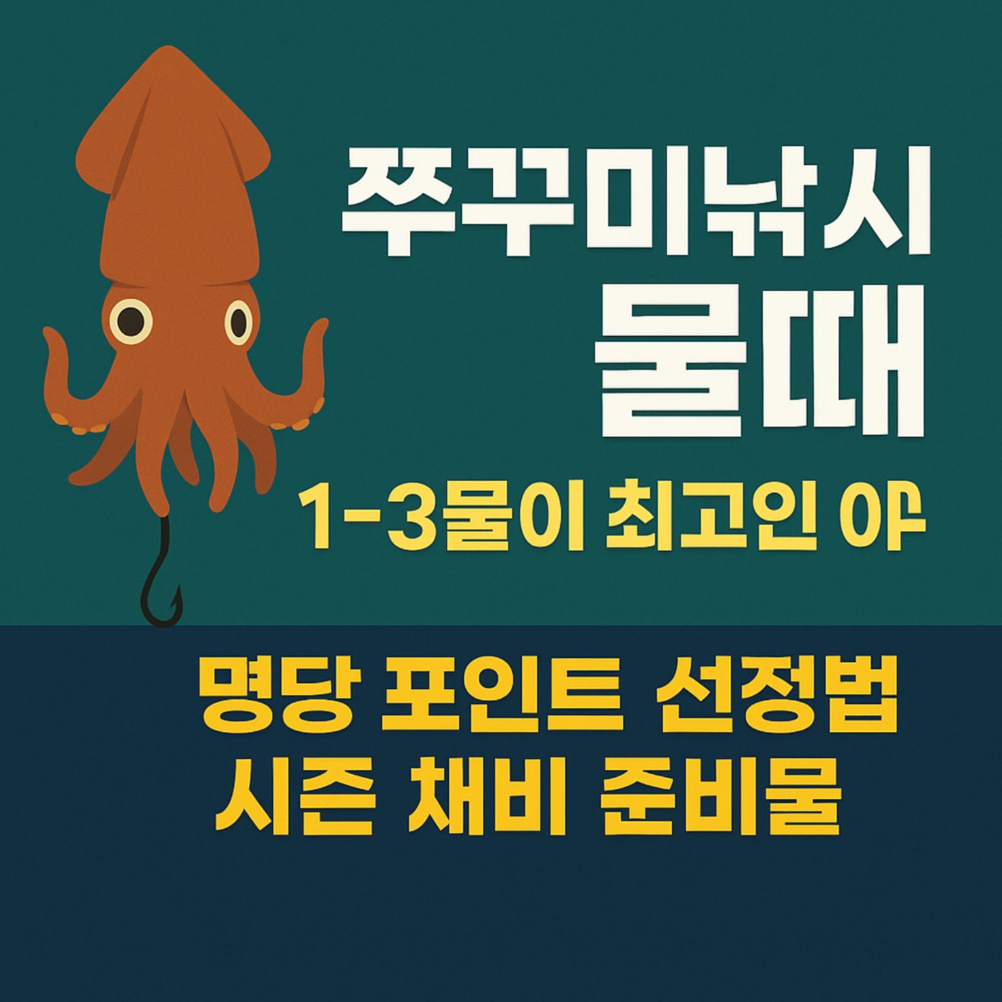 쭈꾸미낚시 물때 1~3물이 최고인 이유 명당 포인트 선정법, 시즌 채비 준비물