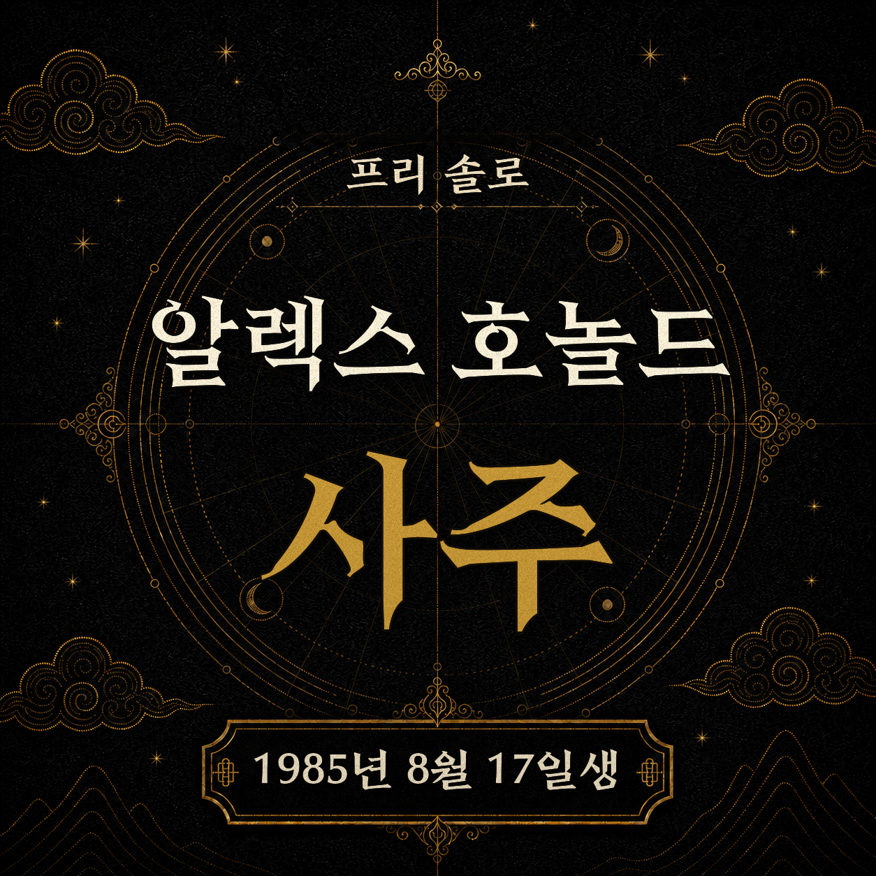 프로 솔로 알렉스 호놀드 사주팔자 분석 2