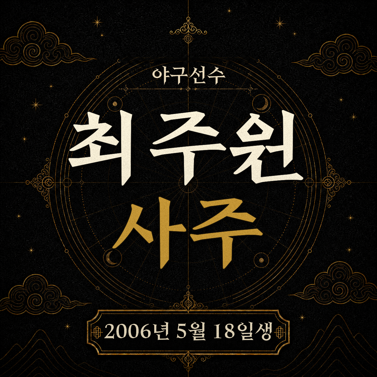 야구선수 최주원 사주팔자 분석